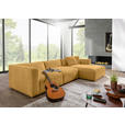 ECKSOFA  in Chenille Senfgelb  323/178 cm  - Senfgelb/Schwarz, MODERN, Kunststoff/Textil (323/178cm) - Carryhome