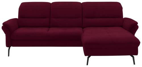 ECKSOFA in Flachgewebe Bordeaux  - Bordeaux/Schwarz, KONVENTIONELL, Textil/Metall (260/181cm) - Beldomo Speed