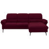 ECKSOFA in Flachgewebe Bordeaux  - Bordeaux/Schwarz, Konventionell, Textil/Metall (260/181cm) - Beldomo Speed