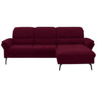 ECKSOFA in Flachgewebe Bordeaux  260/181 cm  - Bordeaux/Schwarz, KONVENTIONELL, Textil/Metall (260/181cm) - Beldomo Speed