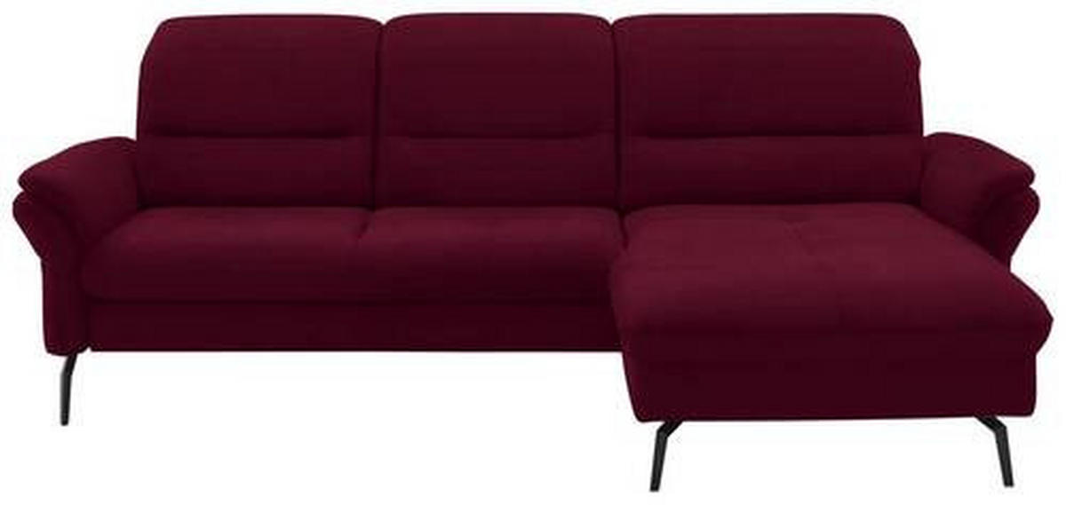 ECKSOFA in Flachgewebe Bordeaux  260/181 cm  - Bordeaux/Schwarz, KONVENTIONELL, Textil/Metall (260/181cm) - Beldomo Speed