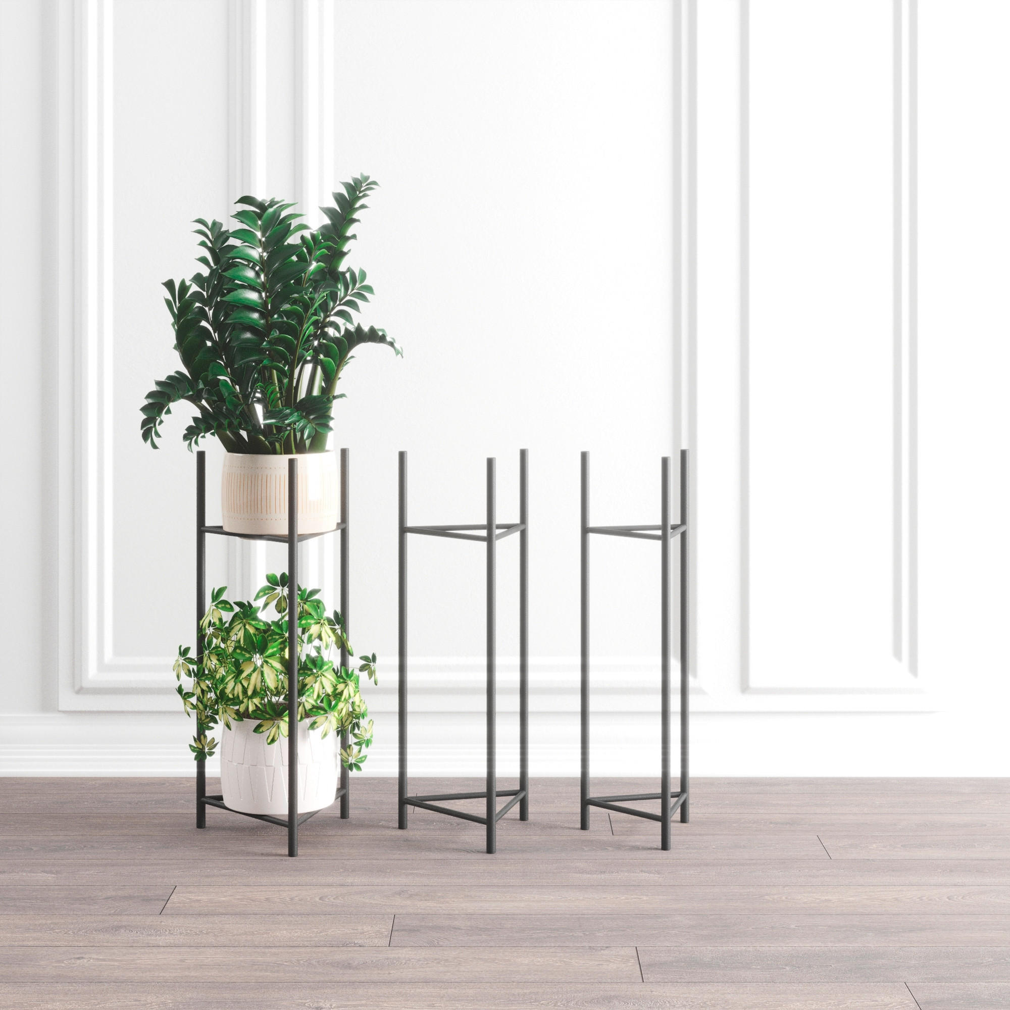 BLUMENSTÄNDER Metall  - Schwarz, Basics, Metall (27/75/27cm)