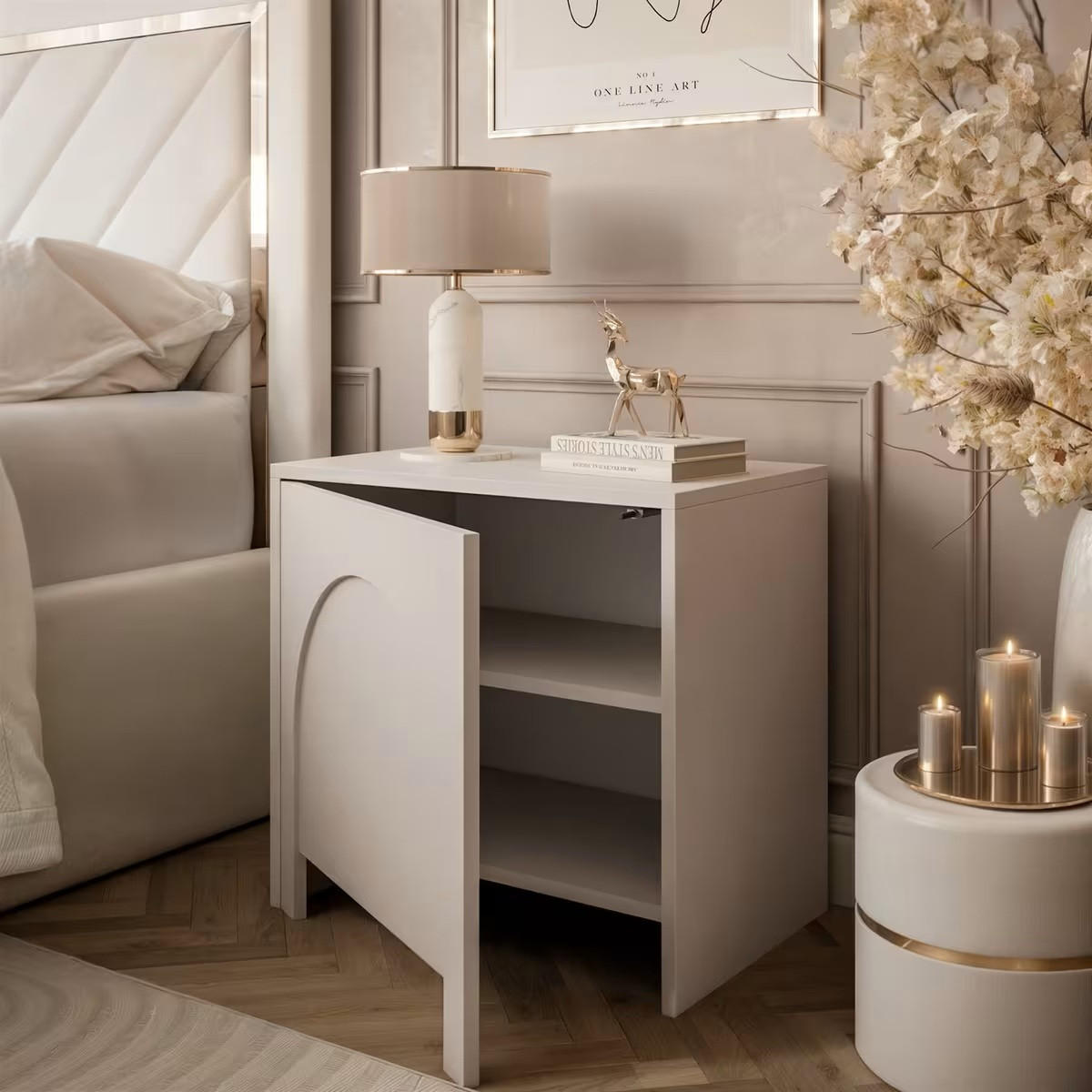 NACHTSCHRANK 53,5/51/35 cm  - Kaschmir, Design, Holzwerkstoff (53,5/51/35cm) - Boxxx