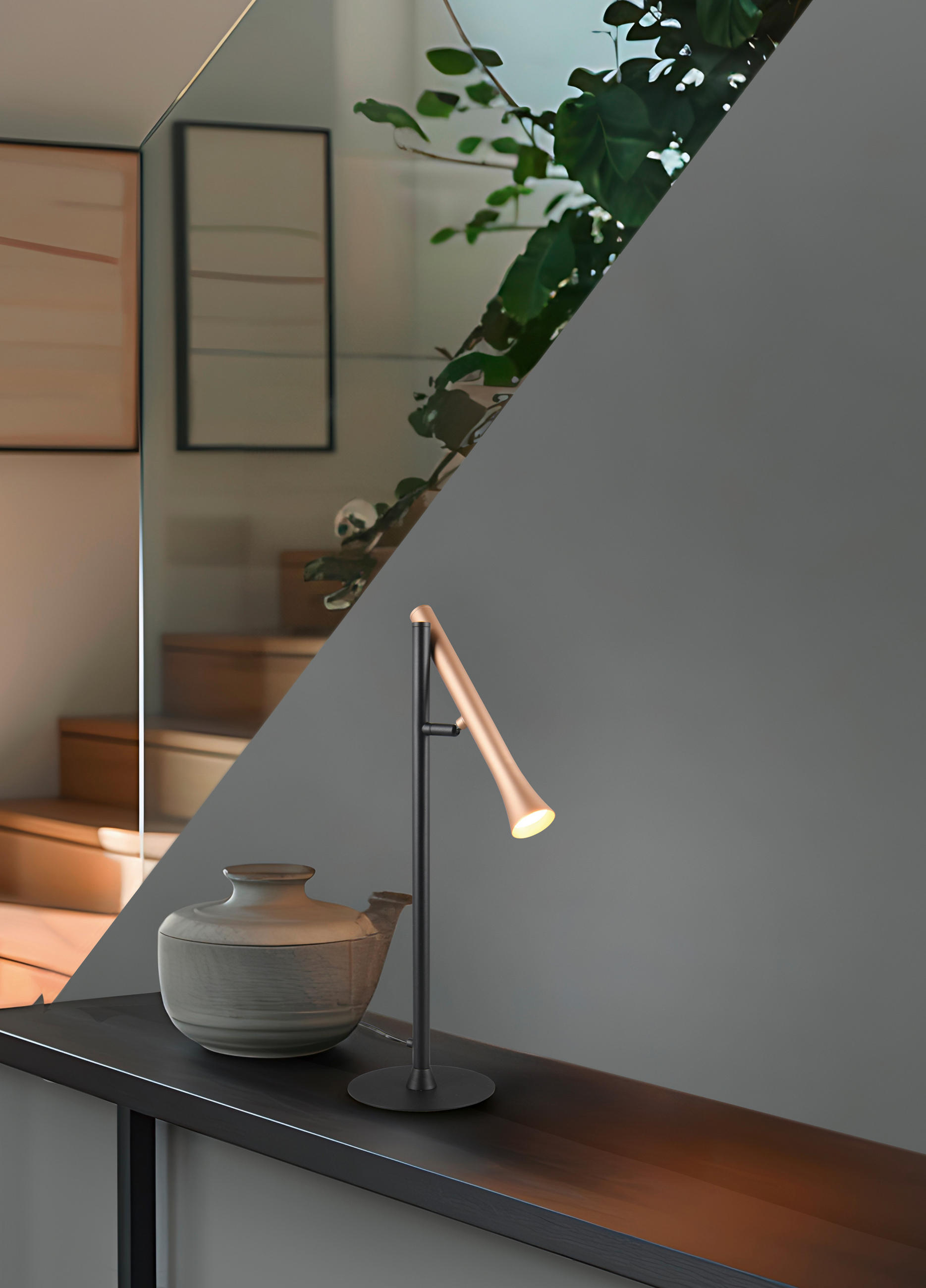 LED BORDSLAMPA - brun/svart, Design, metall (16/53cm) - Trio Leuchten