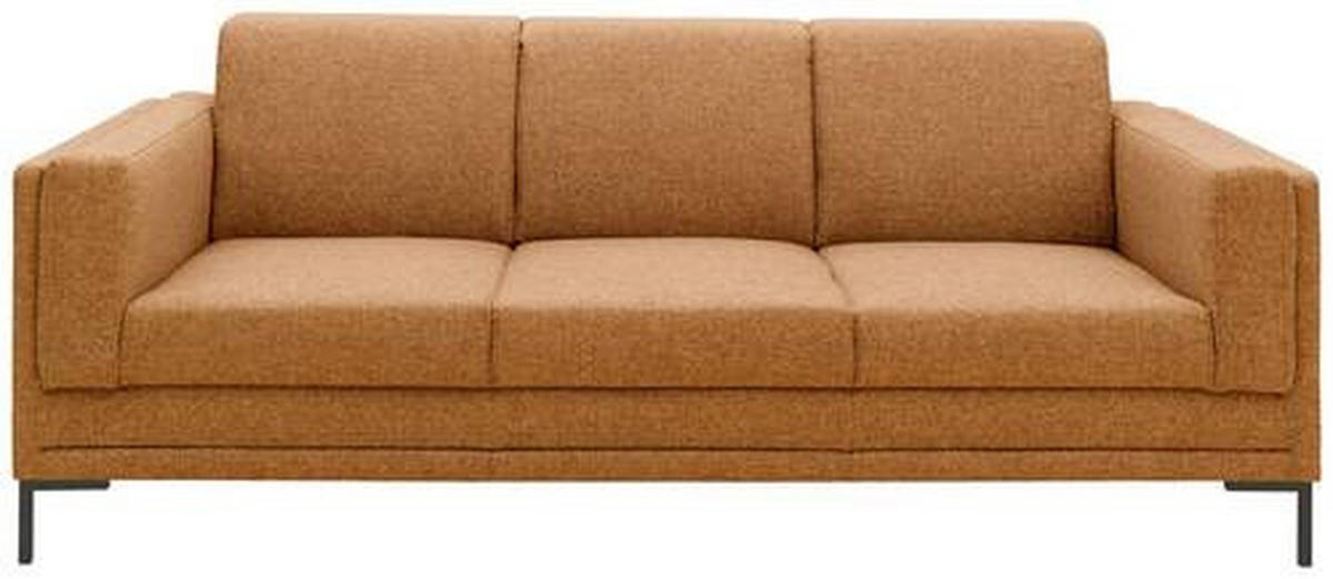 3-SITZER-SOFA in Webstoff Messingfarben  - Messingfarben/Schwarz, Design, Textil/Metall (210/82/90cm) - LOOKS by W.Joop