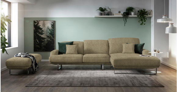 ECKSOFA Braun Webstoff  - Braun, Design, Textil/Metall (304/184cm) - Dieter Knoll