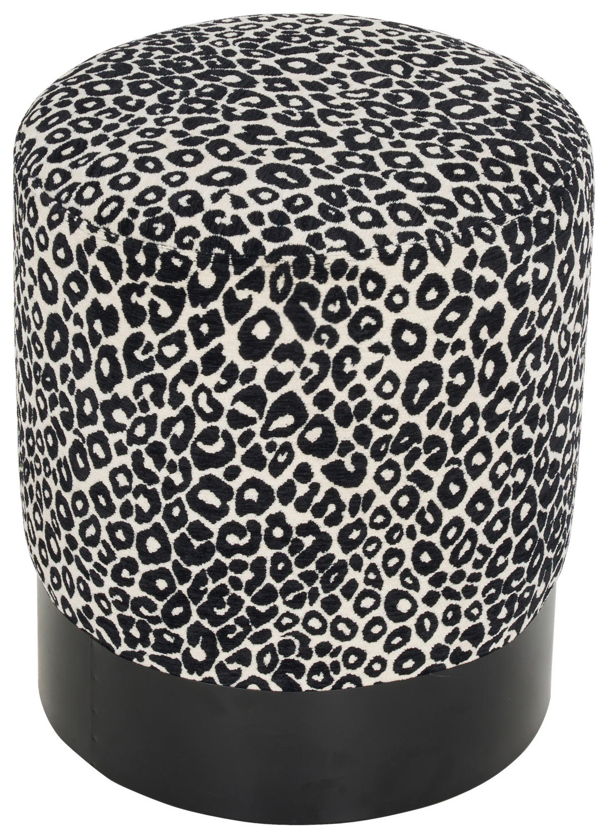 HOCKER in Textil Schwarz, Weiß  - Schwarz/Weiß, KONVENTIONELL, Textil/Metall (35/42/35cm) - Xora
