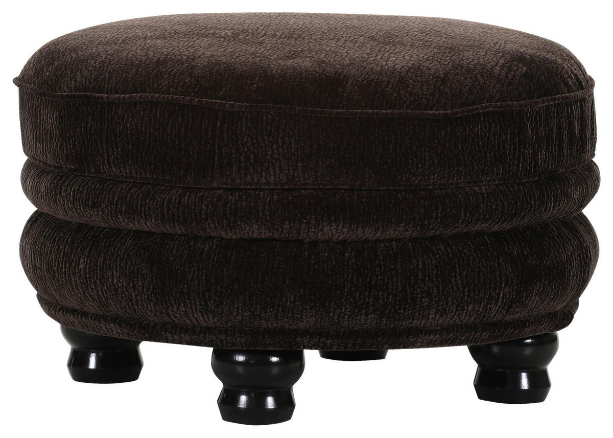 HOCKER Chenille Dunkelbraun  - Dunkelbraun/Schwarz, ROMANTIK / LANDHAUS, Holz/Textil (74/50/74cm) - Landscape