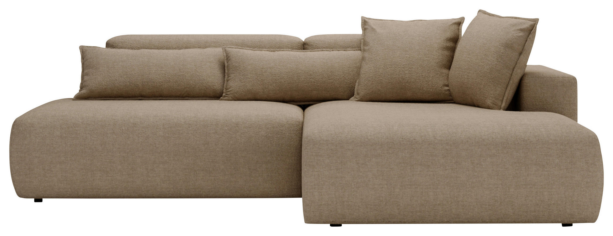 ECKSOFA Chenille Beige  - Beige/Schwarz, Design, Kunststoff/Textil (284/160cm) - Livetastic