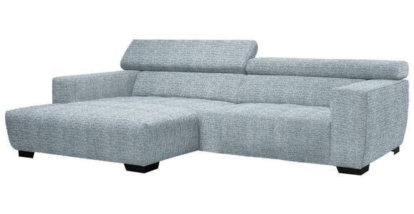 ECKSOFA in Webstoff Türkis  - Türkis/Schwarz, KONVENTIONELL, Textil/Metall (182/279cm) - Hom`in