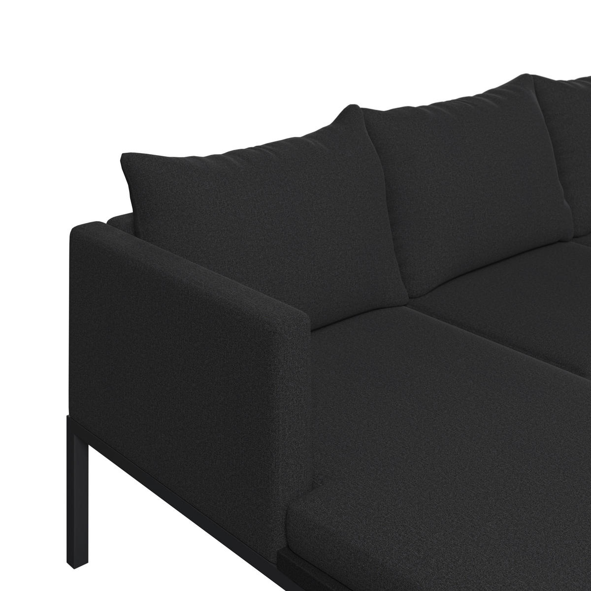 LOUNGEGARNITUR Eisen  - Dunkelgrau, MODERN, Textil/Metall (128/68/66cm) - Ambia Garden