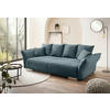 BIGSOFA in Cord Petrol  - Chromfarben/Petrol, Modern, Kunststoff/Textil (242/71/90/131cm) - Livetastic