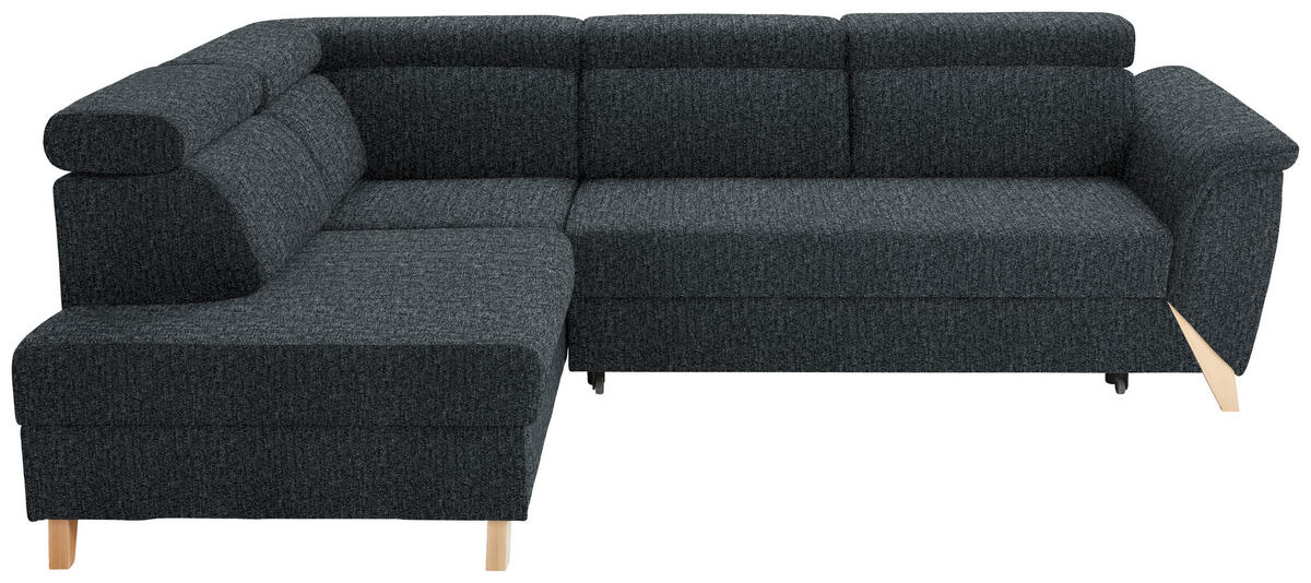ECKSOFA in Struktur Anthrazit  200/265 cm  - Anthrazit/Naturfarben, KONVENTIONELL, Holz/Textil (200/265cm) - Stylife