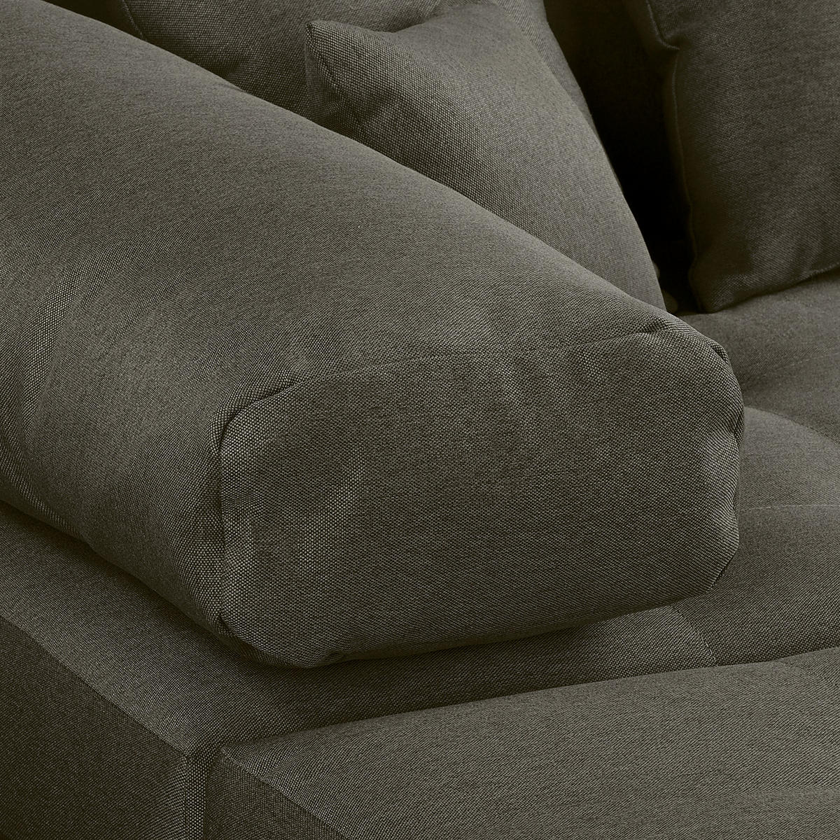 ECKSOFA Naomi Dunkelgrau Mikrofaser Rückenkissen  - Dunkelgrau/Schwarz, Design, Kunststoff/Textil (243/284cm) - P & B