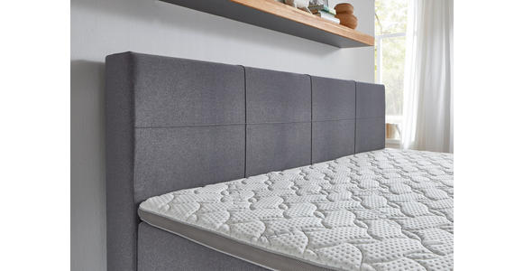 BOXSPRINGBETT 240/200 cm  in Grau  - Chromfarben/Grau, KONVENTIONELL, Holz/Kunststoff (240/200cm) - Carryhome