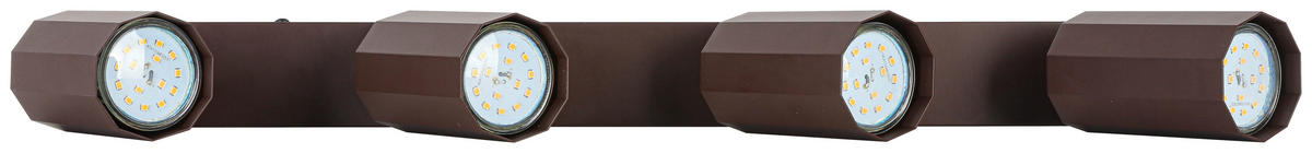 DECKENLEUCHTE 57/14,5/10,5 cm   - Chromfarben/Mokka, Trend, Kunststoff/Metall (57/14,5/10,5cm) - Novel