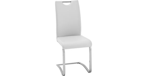 SCHWINGSTUHL  in Eisen Lederlook  - Chromfarben/Weiß, Design, Textil/Metall (43/100/57cm) - Carryhome