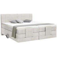 BOXSPRINGBETT 160/200 cm  in Creme  - Creme/Schwarz, Design, Kunststoff/Textil (160/200cm) - Hom`in