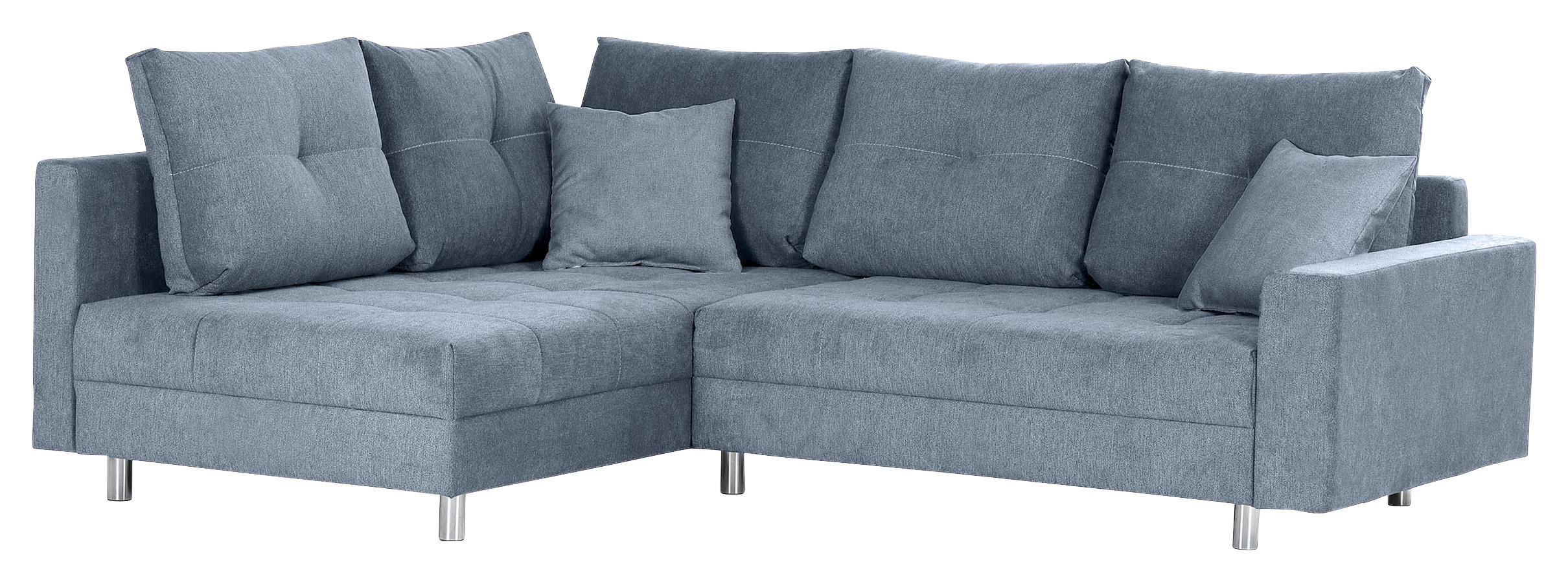 HÖRNSOFFA i flatväv blå  - kromfärg/blå, Design, textil/plast (190/245cm) - MID.YOU