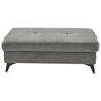 HOCKER Chenille, Flachgewebe Dunkelgrau  - Dunkelgrau/Schwarz, Design, Textil/Metall (131/45/83cm) - Dieter Knoll