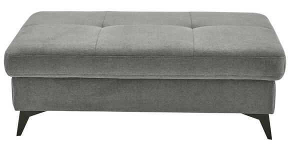 HOCKER Chenille, Flachgewebe Dunkelgrau  - Dunkelgrau/Schwarz, Design, Textil/Metall (131/45/83cm) - Dieter Knoll