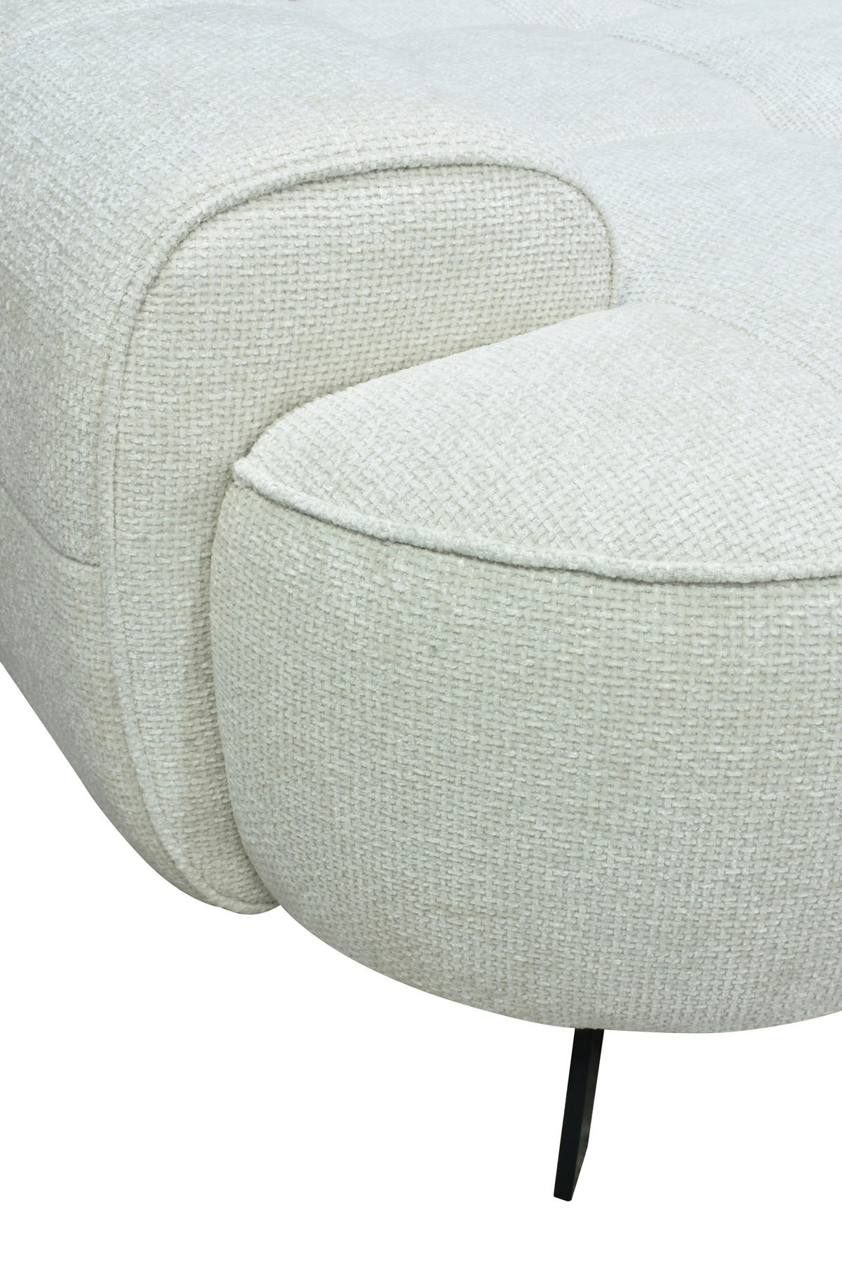2-SITZER-SOFA Chenille Creme  - Creme/Schwarz, Design, Kunststoff/Textil (230/84/104/111/122cm) - Livetastic