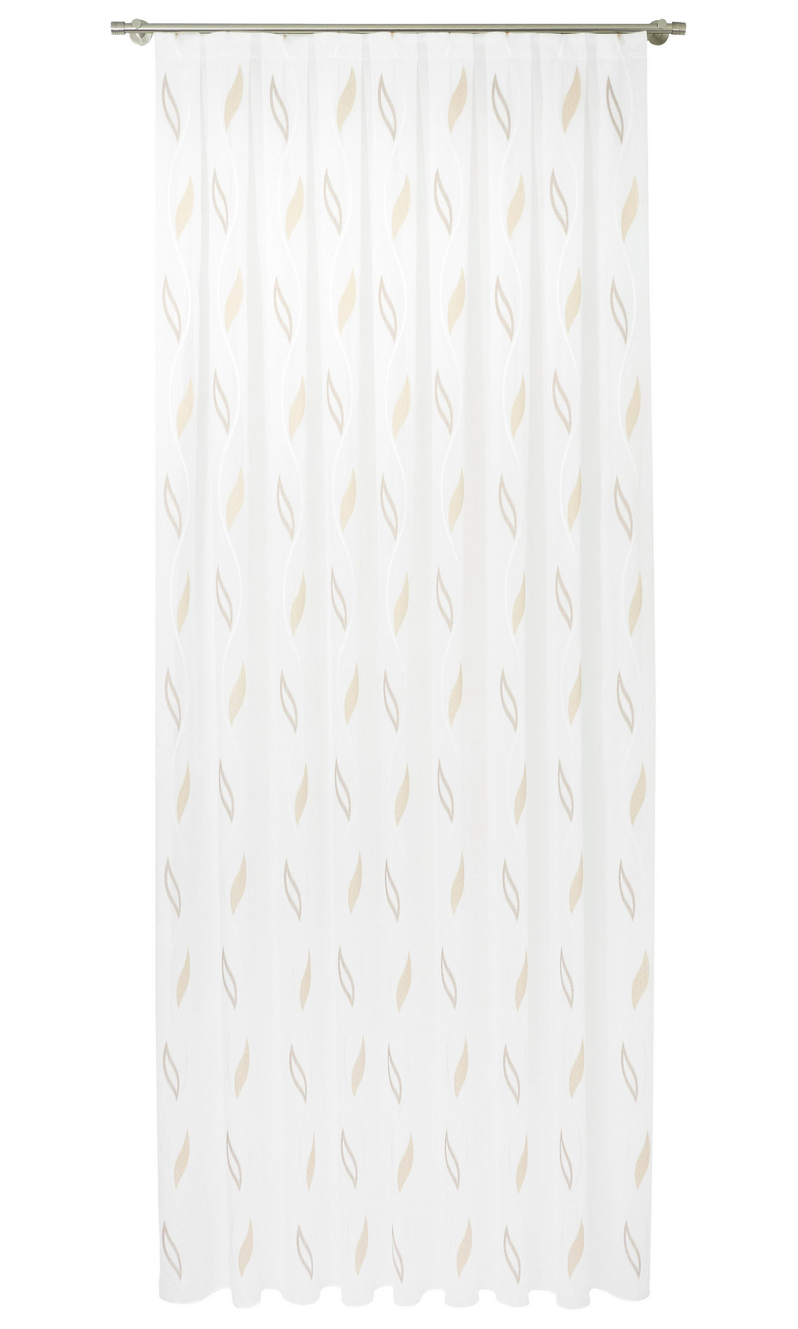 PERDEA  - maro/alb, Basics, textil (290cm) - Laguna