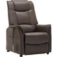 FERNSEHSESSEL  mit Relaxfunktion, Aufstehhilfe Kombination Echtleder/Lederlook Lederlook Braun  - Schwarz/Braun, KONVENTIONELL, Kunststoff/Textil (77/109-85/87-158cm) - Cantus