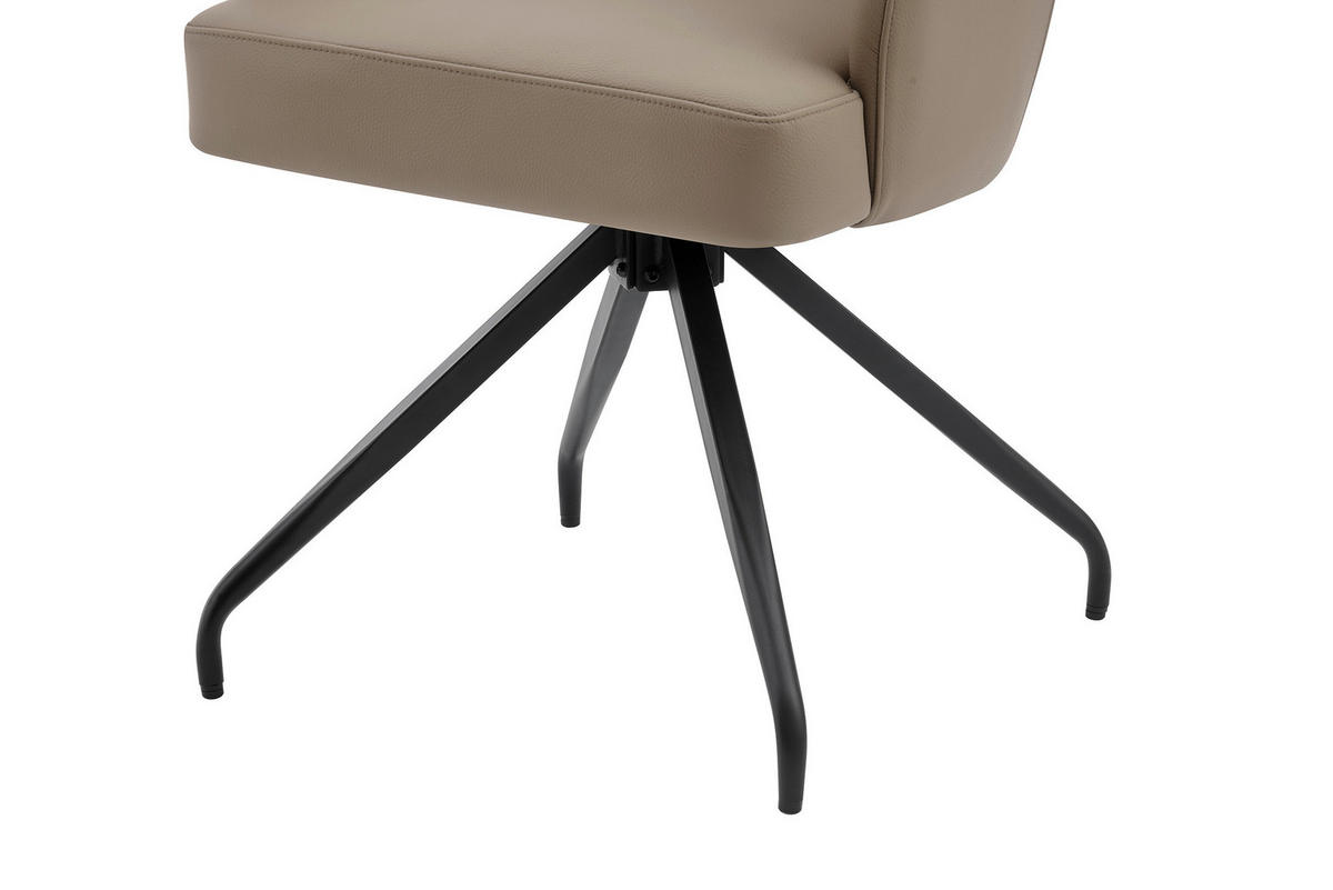 STOLICA S NASLONOM ZA RUKE  crna, taupe  drvo, metal, koža      - crna/taupe, Moderno, koža/drvo (57,5/83,5/63cm) - Livetastic