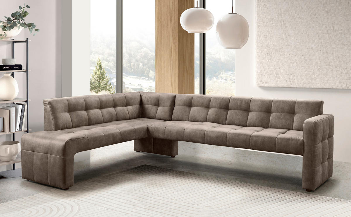 KLUPA KUTNA  taupe  drvo, tekstil, drvni materijal      - crna/taupe, Moderno, drvni materijal/drvo (265/197cm) - Livetastic