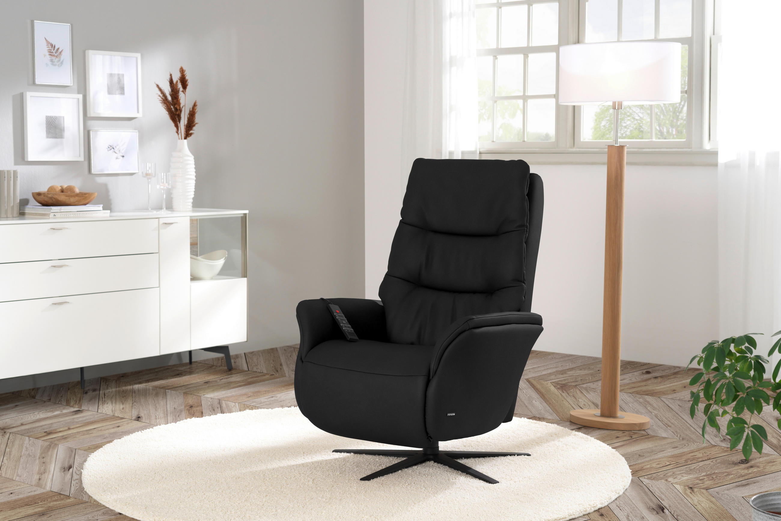 MASSAGESESSEL Echtleder Grau    - Anthrazit/Grau, KONVENTIONELL, Leder/Metall (74/114/97cm) - Himolla