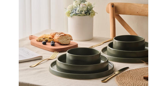 KOMBISERVICE Grün Kyoto 12-teilig 4 Personen  - Grün, Trend, Keramik - Novel
