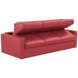 SCHLAFSOFA Bard in Echtleder Rot  - Rot/Hellgrau, KONVENTIONELL, Leder/Kunststoff (206/81/96cm) - Novel