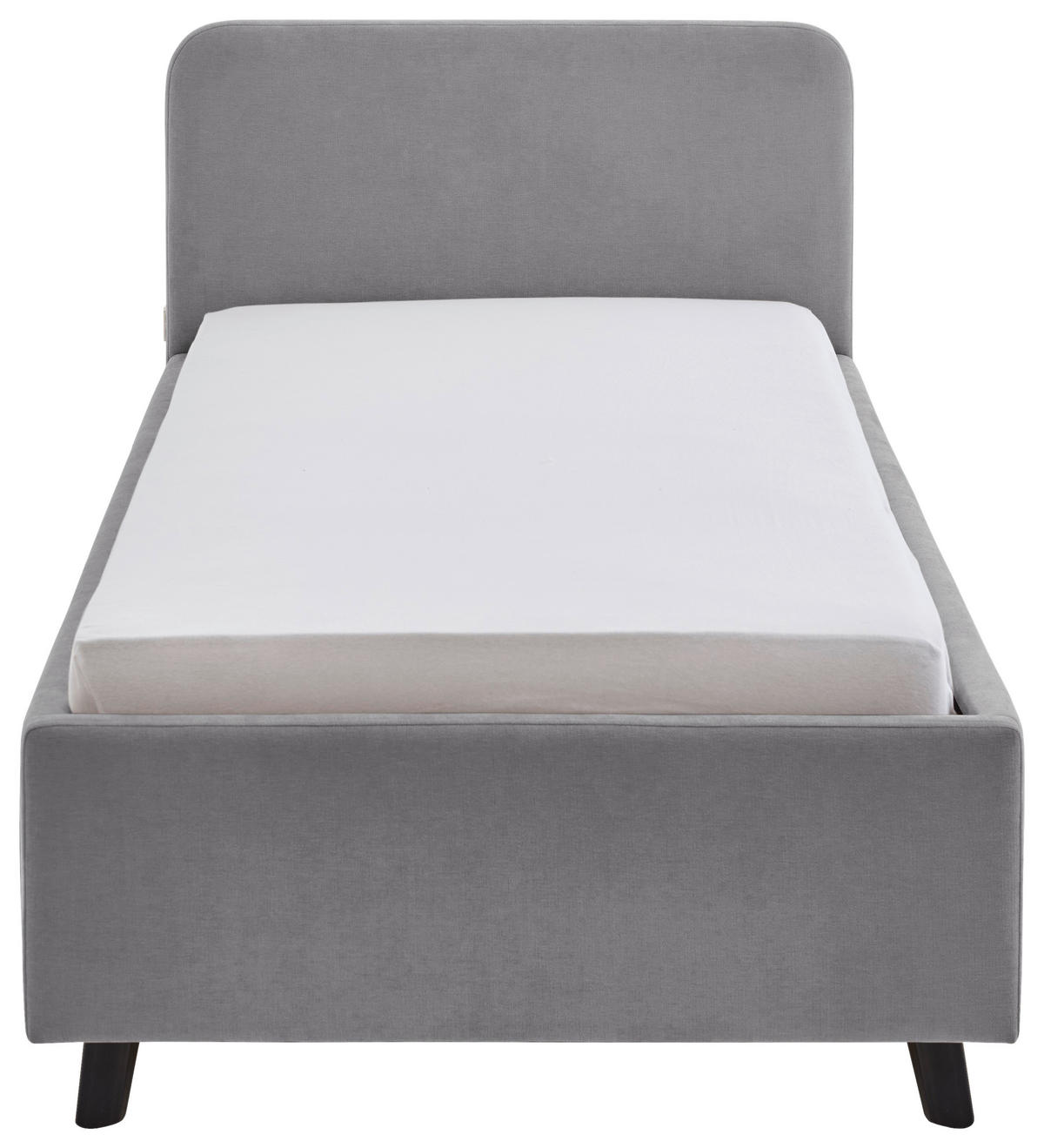 POLSTERBETT 90/200 cm,  in Grau, Schwarz, Betttasche,  - Schwarz/Grau, KONVENTIONELL, Holz/Textil (90/200cm) - Boxxx