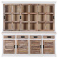 BUFFET 200/200/40 cm  in Naturfarben, Weiß  - Schwarz/Naturfarben, Design, Holz/Metall (200/200/40cm) - Landscape