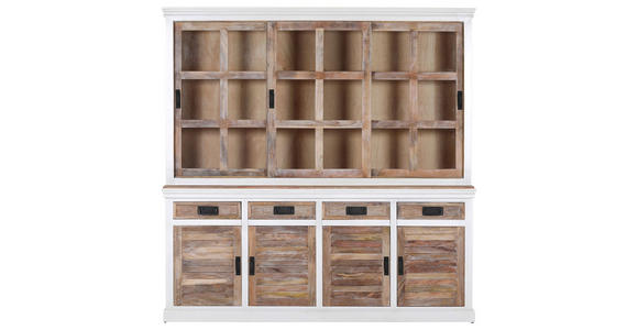 BUFFET 200/200/40 cm  in Naturfarben, Weiß  - Schwarz/Naturfarben, Design, Holz/Metall (200/200/40cm) - Landscape