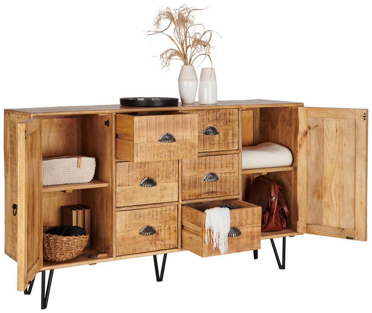 SIDEBOARD 150/90/40 cm  in Naturfarben, Hellbraun  - Hellbraun/Naturfarben, Lifestyle, Holz/Metall (150/90/40cm) - Landscape