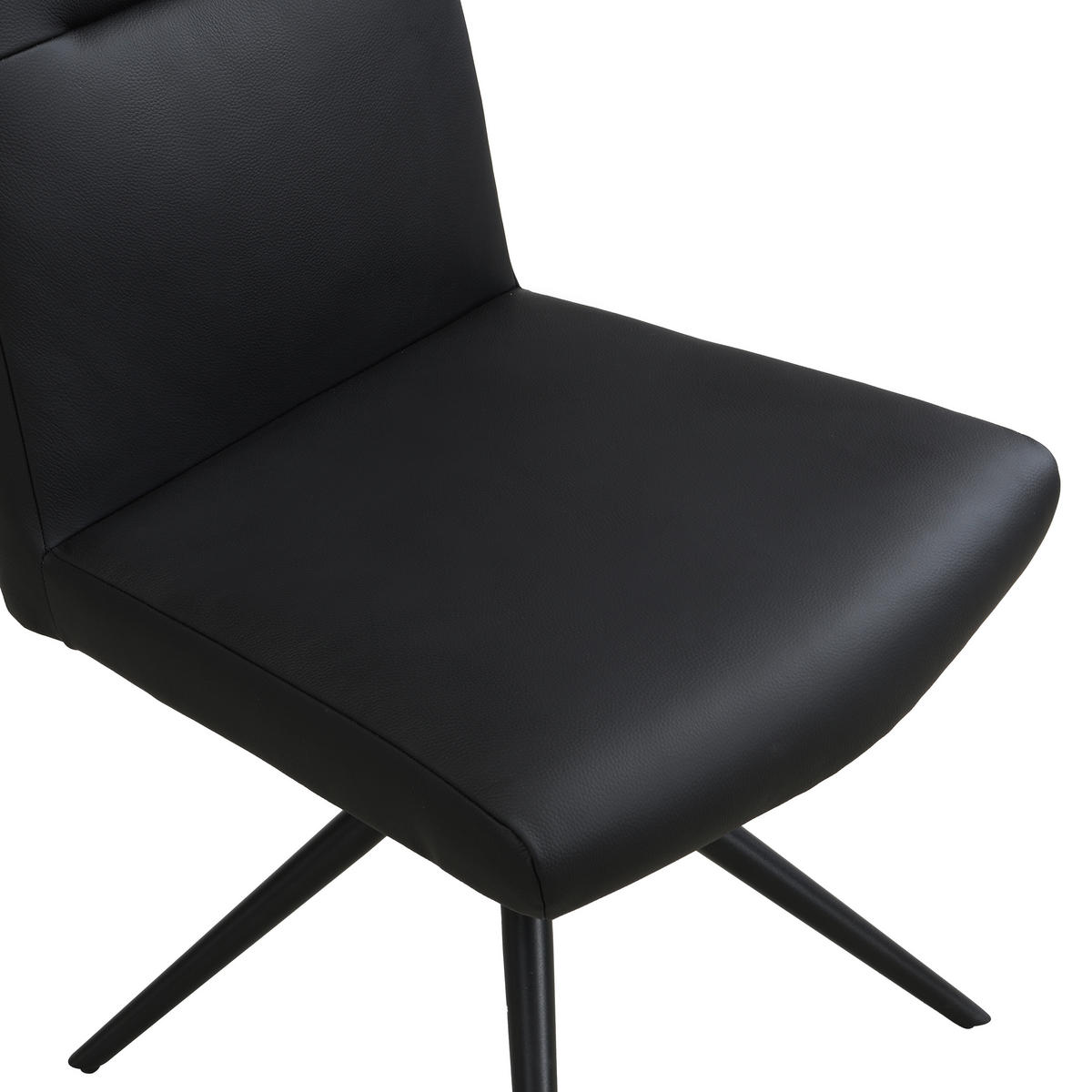 STUHL Echtleder Schwarz  - Schwarz, Trend, Leder/Metall (47/89/62cm) - Novel