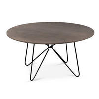 COUCHTISCH Mangoholz massiv 90/90/45 cm rund Schwarz, Silberfarben  - Silberfarben/Schwarz, Trend, Holz/Metall (90/90/45cm) - Boxxx