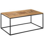 COUCHTISCH Wildeiche massiv, Hartholz 100/60/41,5 cm rechteckig Schwarz, Eichefarben  - Eichefarben/Schwarz, Design, Holz/Metall (100/60/41,5cm) - Johann Jakob