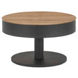COUCHTISCH in Holz, Metall, Holzwerkstoff 79/79/46 cm  - Eichefarben/Schwarz, Design, Holz/Holzwerkstoff (79/79/46cm) - Novel