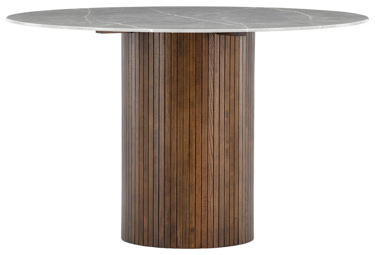 ESSTISCH in Holz, Glas 120/120/74 cm  - Dunkelgrau/Braun, Design, Glas/Holz (120/120/74cm) - Livetastic