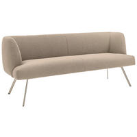 SITZBANK 240/87/64 cm  in Edelstahlfarben, Sandfarben  - Sandfarben/Edelstahlfarben, Design, Textil/Metall (240/87/64cm) - Venjakob