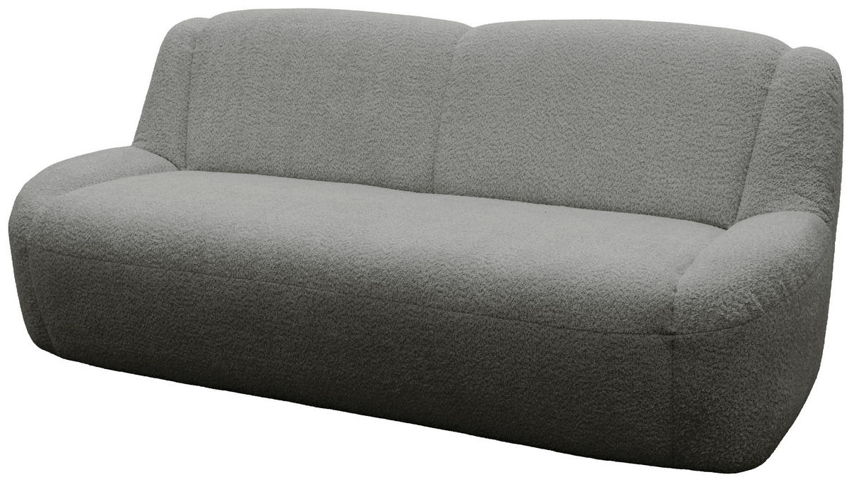 3-SITZER-SOFA 100 034 Chenille Graphitfarben  - Creme/Schwarz, MODERN, Kunststoff/Textil (197/82/93cm) - Livetastic