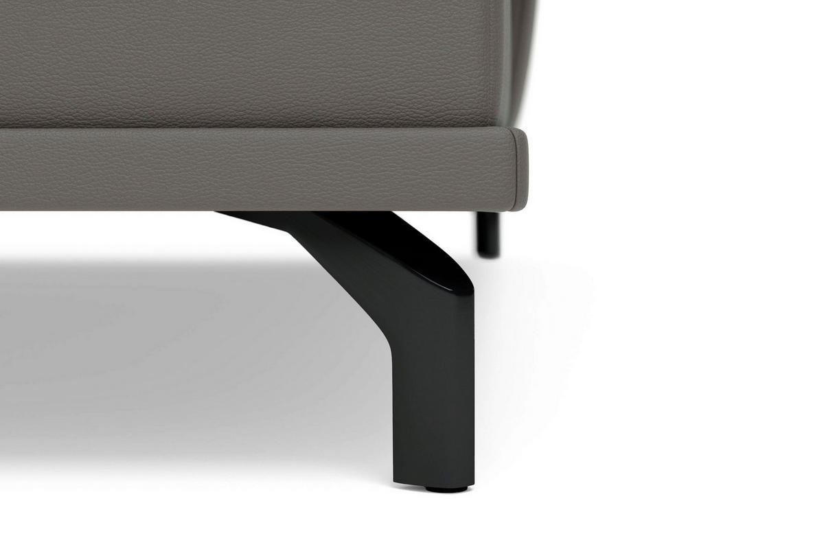 ECKSOFA COSTELLO E Mokka Echtleder Nierenkissen, Armteilverstellung, Sitztiefenverstellung  - Schwarz/Mokka, Basics, Leder/Textil (301/176cm) - Sit & More