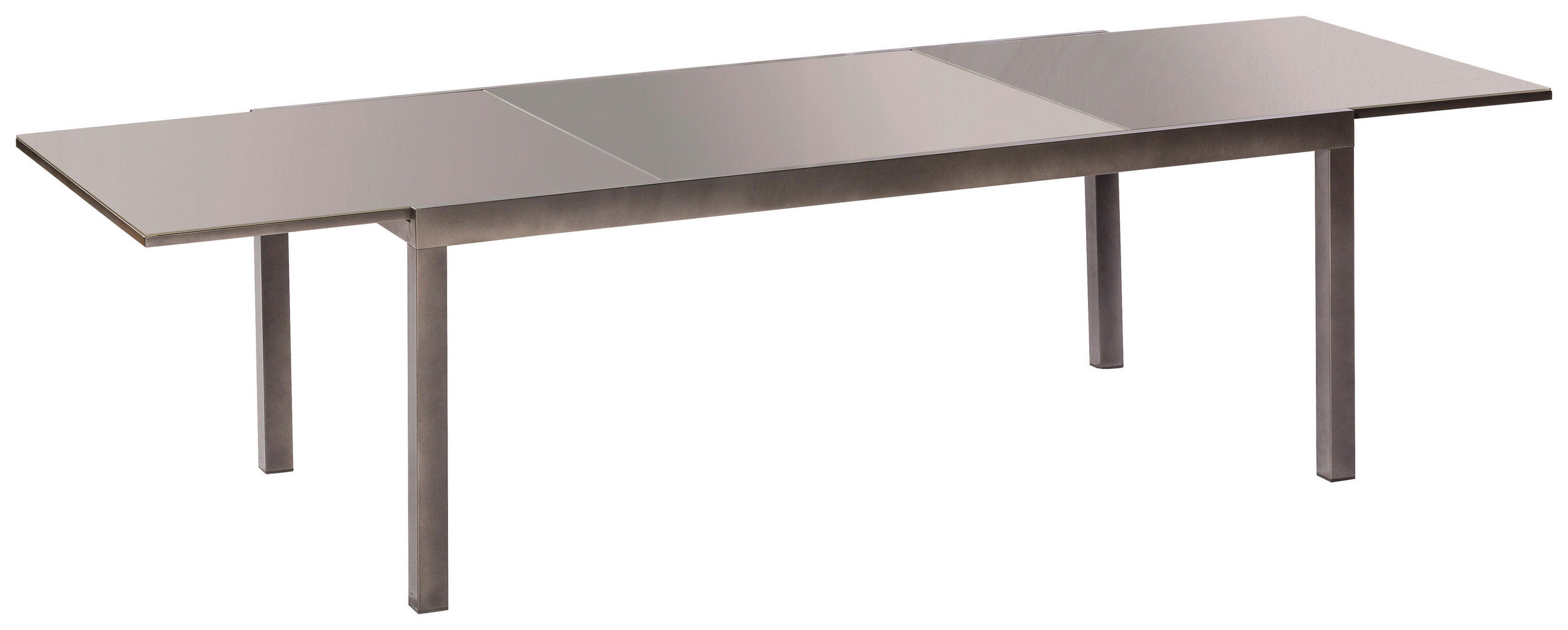GARTENTISCH 180-250/100/75 cm  - Graphitfarben/Grau, KONVENTIONELL, Glas/Metall (180-250/100/75cm) - Gardenson