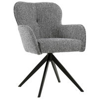 ARMLEHNSTUHL  in Eisen Webstoff  - Schwarz/Grau, Design, Textil/Metall (62/88/65cm) - Novel