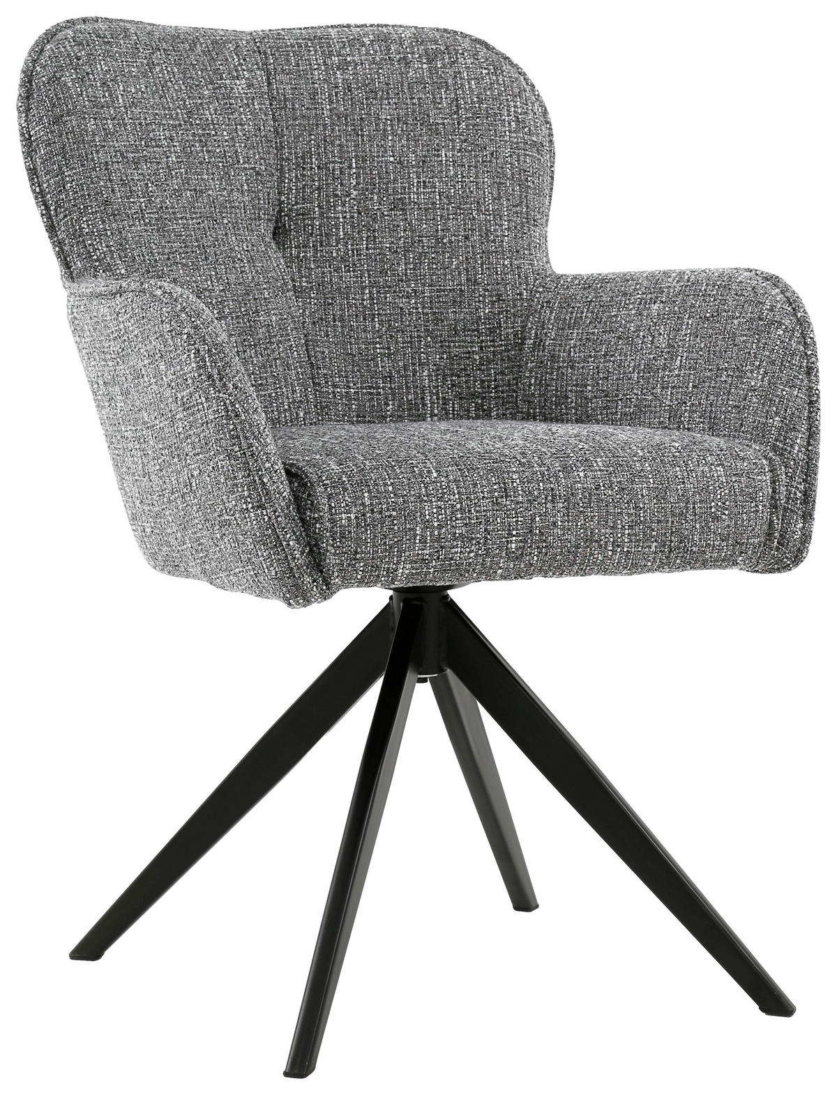 ARMLEHNSTUHL  in Eisen Webstoff  - Schwarz/Grau, Design, Textil/Metall (62/88/65cm) - Novel