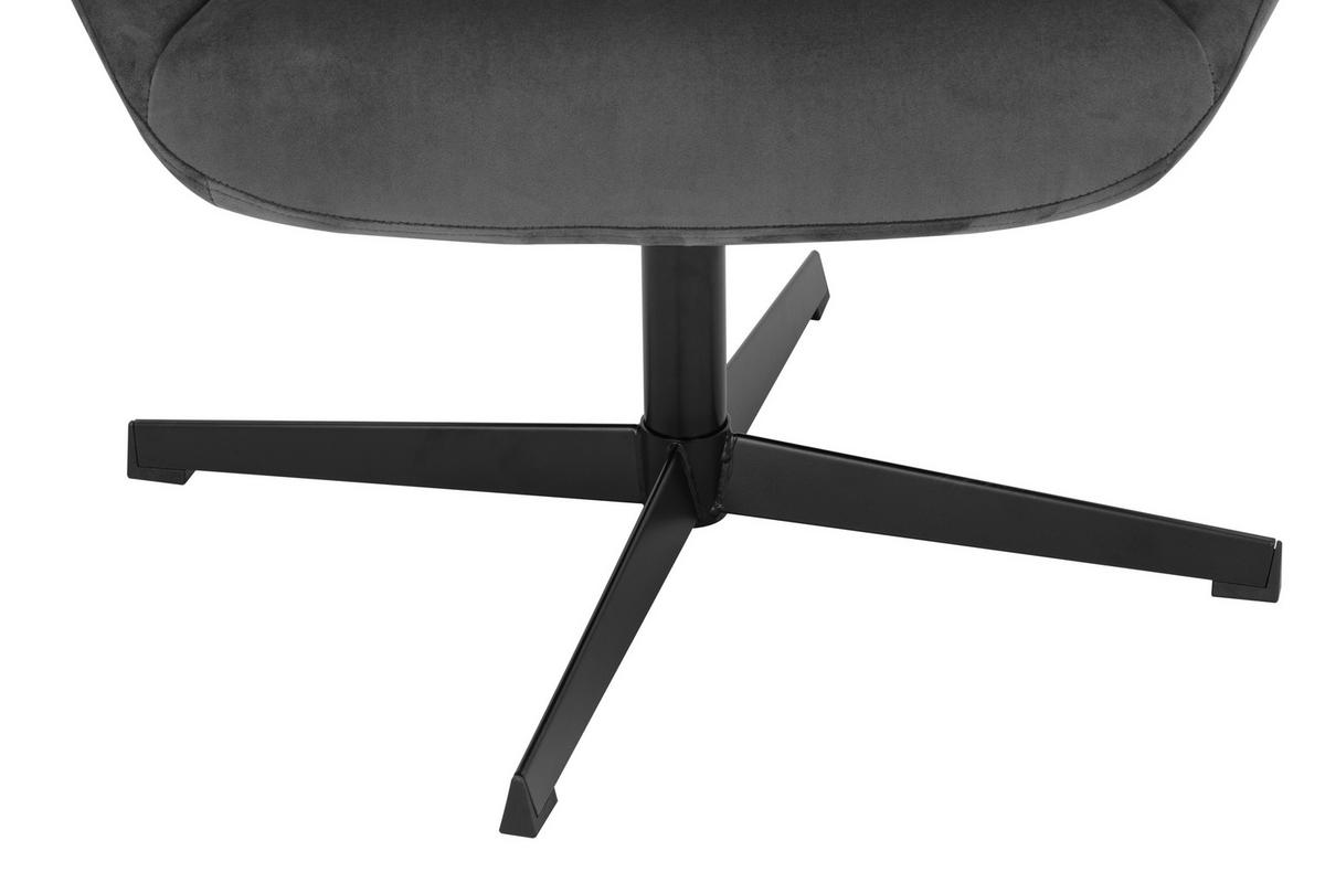 SESSELSET Samt Hocker    - Schwarz/Grau, MODERN, Textil/Metall (70/97/75cm) - MID.YOU