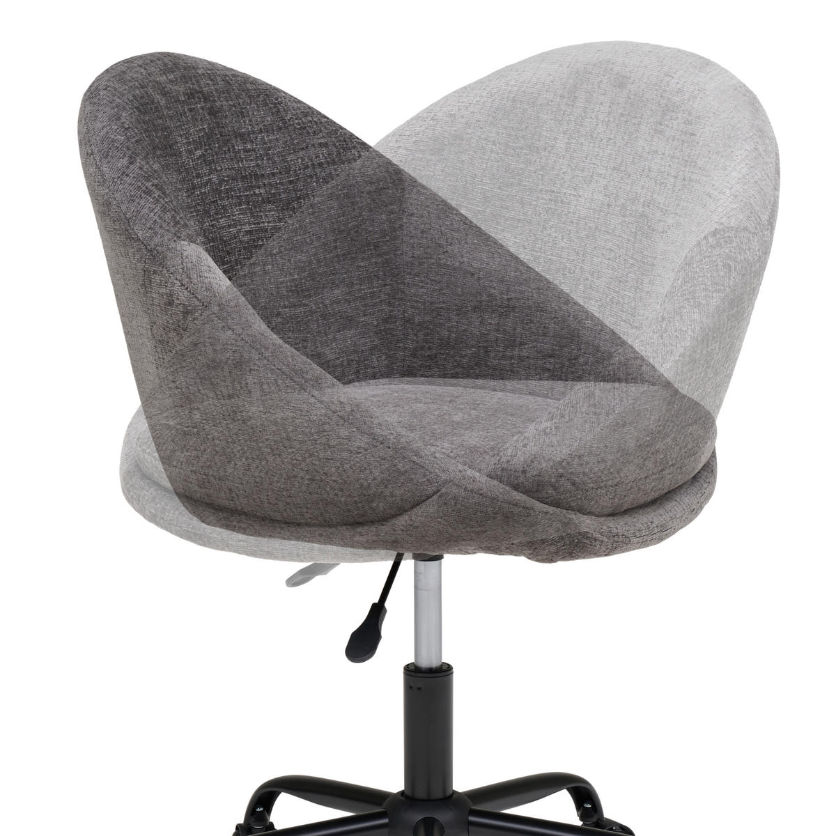 VRTLJIVI STOL kovina, tekstil siva, bela  - siva/črna, Moderno, kovina/umetna masa (62/79/87/61cm) - MID.YOU